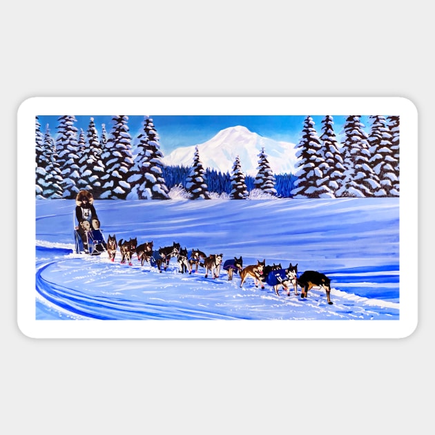 Iditarod Dream by Alaskan Artist Scott Clendaniel Sticker by realartisbetter